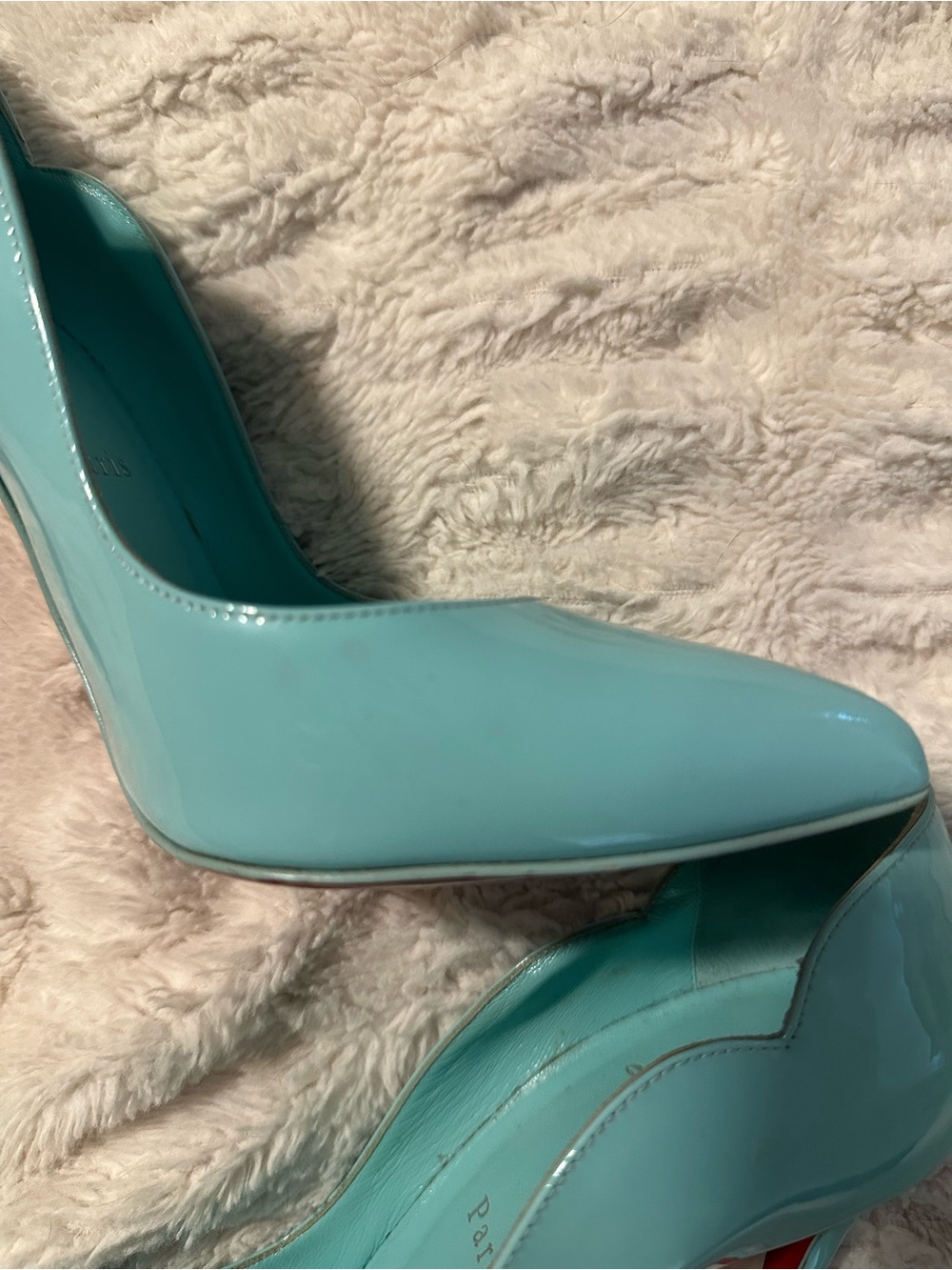 Rare Christian Louboutin Women's Hot Chick Heels in Turquoise - Picture 3 of 8